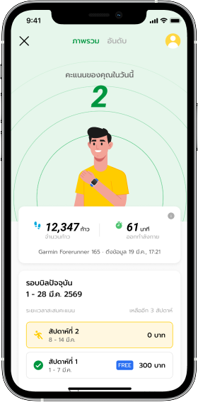ติดตามจำนวนก้าวเดิน นาทีออกกำลังกาย และคะแนนออกกำลังกายได้แบบ Real-time